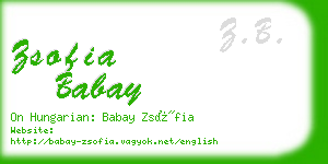 zsofia babay business card